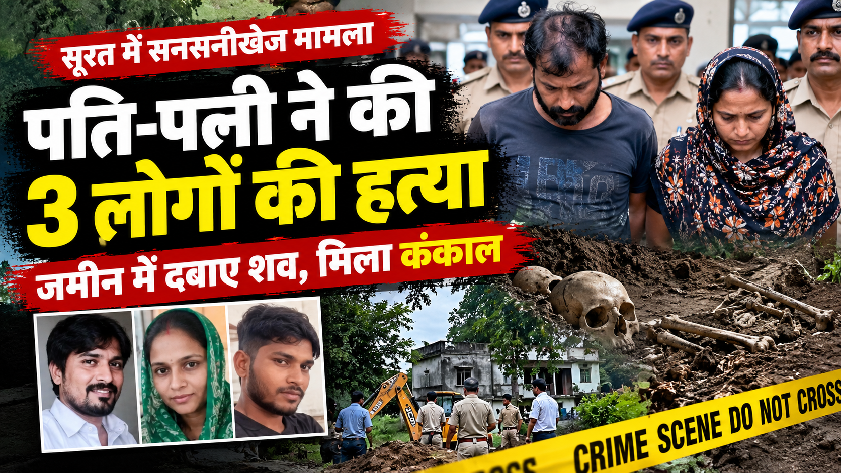 सूरत में 2022 के ट्रिपल मर्डर का खुलासा, पति-पत्नी पर 3 महिलाओं की हत्या का आरोप कोसंबा में पुराने हत्या मामले की जांच ने खोला राज, पुलिस के मुताबिक आरोपी ने पत्नी को फंसाने के लिए दी थी गलत सूचना